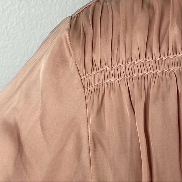 FRAME PINK SHIRRED V-NECK BLOUSE - Picture 5 of 11